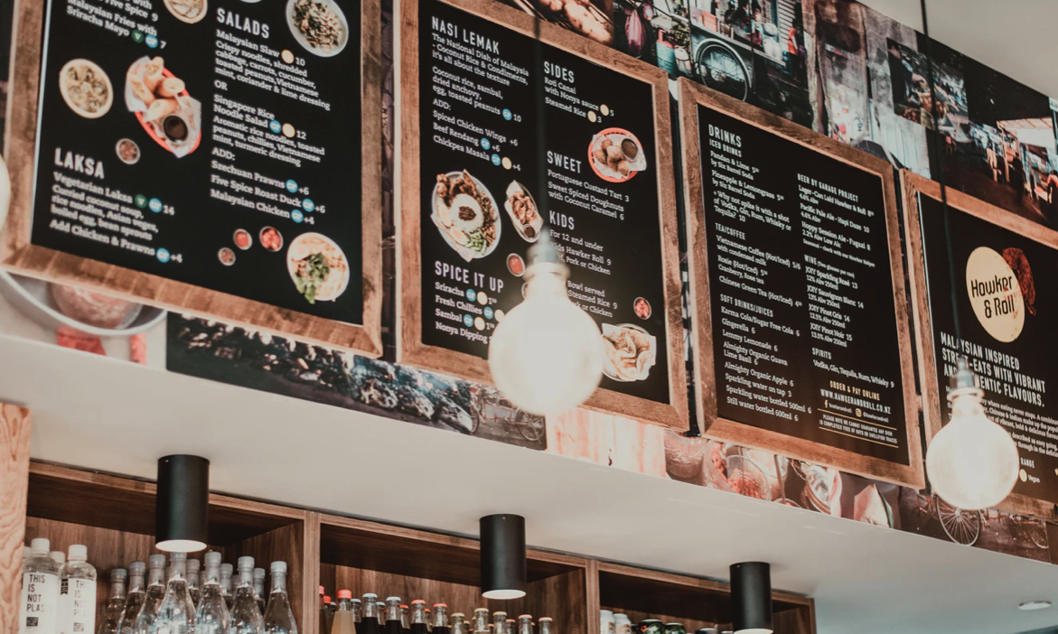 Menu overzicht bij een van onze klanten, Jumpsquare